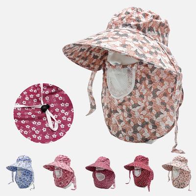 Summer Women's Tea Picking Hat Large Brimmed Shawl Hat  Mask  Detachable Hat  Outdoor Travel Sun Hat  Travel Sun Hat
