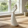 3D Printed Mother and Child Sculpture, Matte White Abstract Embrace Statue with Anti-Tipping Base, Minimalist Home Decor for Living Room Mother’s Day
