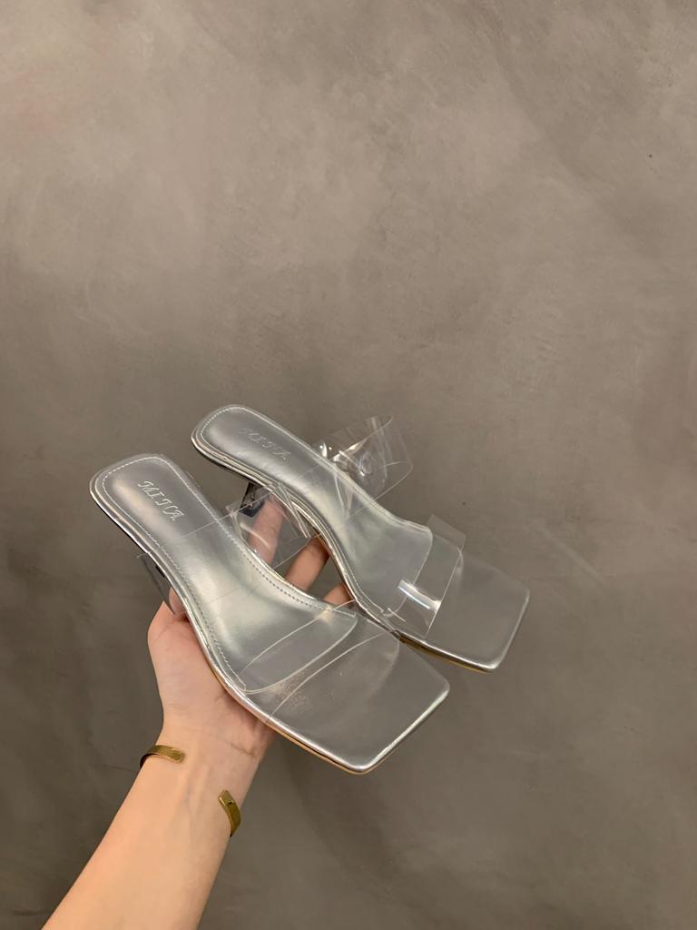French Temperament Transparent with Cool Slippers Fairy Shoes Summer Wear 2025 New Summer High Heels Sandals