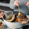 Food Strainers 304 Stainless Steel Colander Household Kitchen  Pot Filter Mesh Sieve Noodle Colander With Hook Artifact