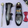 Herrenschuhe aus echtem Leder mit Quaste, zum Reinschlüpfen, Freizeitschuhe