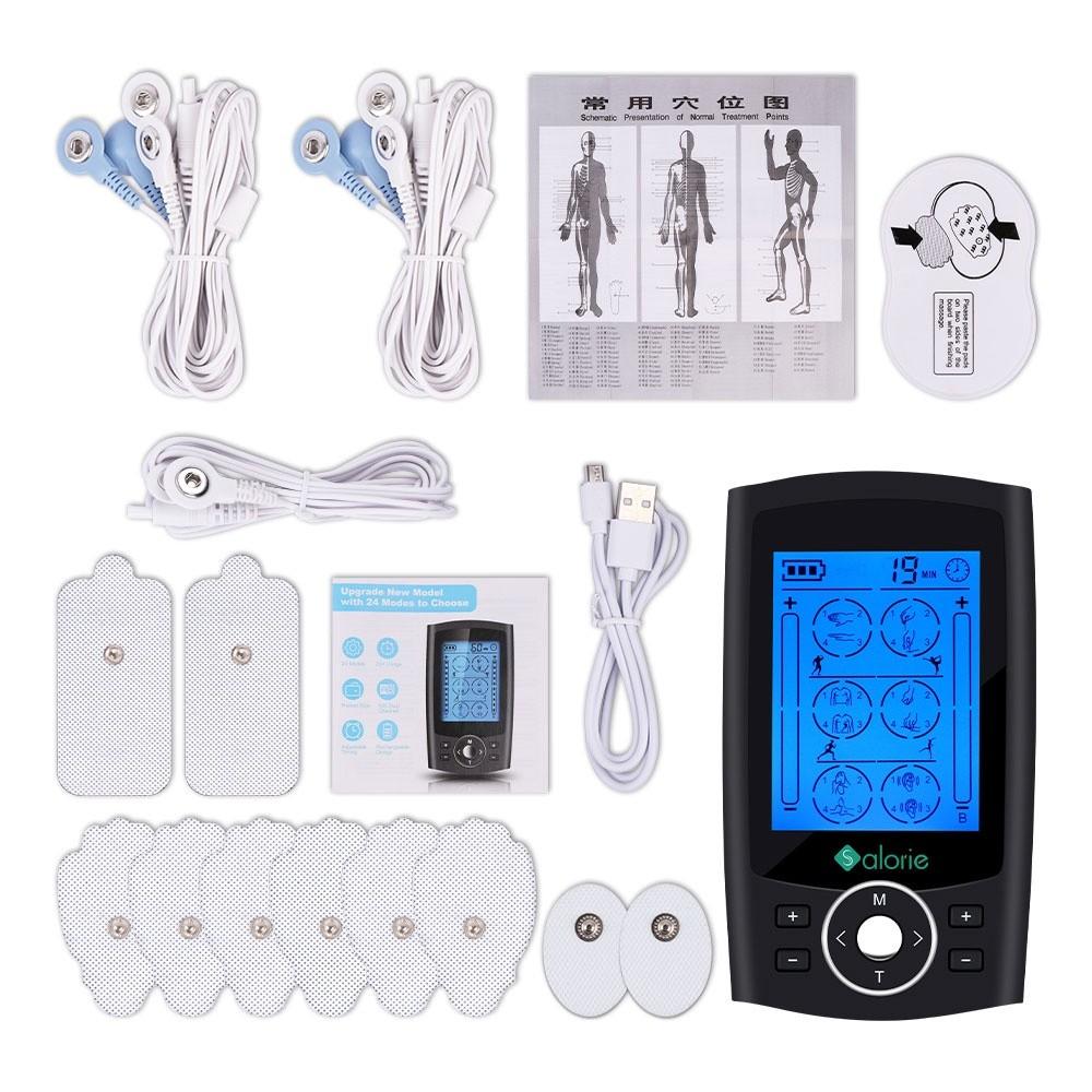 

24 режима Tens Machine EMS Электронный импульсный массажер для тела Стимулятор мышц Акупунктура Физиотерапия Инструменты для ухода за здоровьем Without box