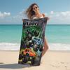 Personalized Monster Truck Adventure Beach Towel Microfiber Beach Towel Thin Absorbent for Beach Swimming Yoga Bath Sports. 091083