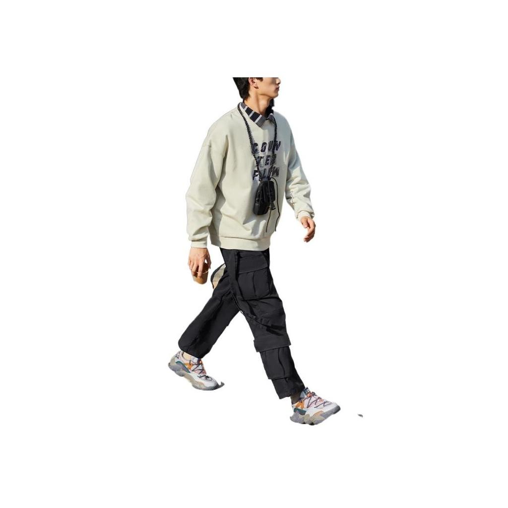 Li Ning CF Wu Xing Series Solid Color Multi Pocket Straight Leg Casual Pants Unisex Pants Black AKXR557-3