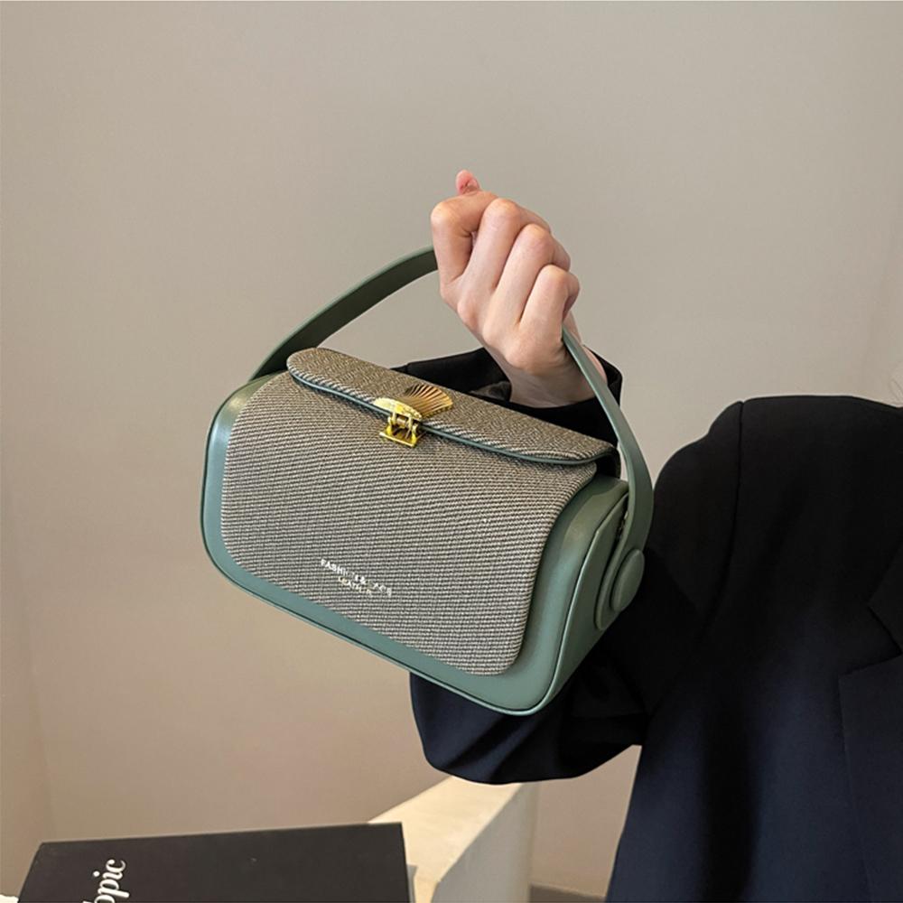 High-Grade Sense Women Small Square Bags Trendy Classic PU Leather Lady Commuter Shoulder Bag Short Handle Handbags