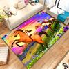 Cartoon Spirit Riding Free Horses Living Room Non-Slip Area Rug Soft Carpet for Bedroom Kids Playroom Sofa,Home Decor Doormat
