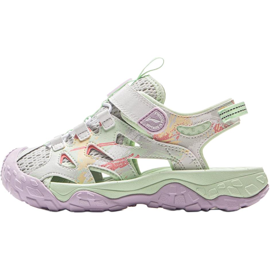 Li Ning Kids Outdoor Synthetic Leather Fashionable Comfortable Non-Slip Wear-Resistant Low-Top Sandals Kids sandals YKEV030-2