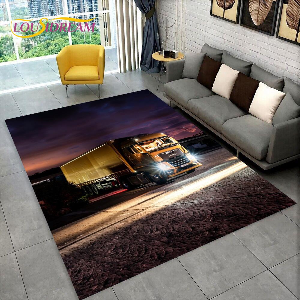 Latest MAN Truck Lorry 3D Printing Rug Carpet for Living Room Bedroom Home Decor,Floor Mat Non-slip Decoration for Sofa Doormat