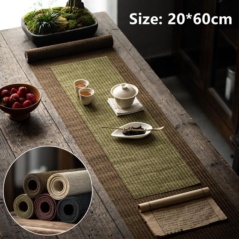 Teaware Accessories Waterproof Linen Tea Mat Vintage Heat Insulation Tea Flag Tea Ceremony Chinese Style Tea Cloth Home Decor