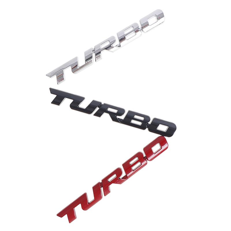 Lettera Metallica 3D Turbo Auto Moto Emblema Distintivo Adesivo Decorazione Laterale