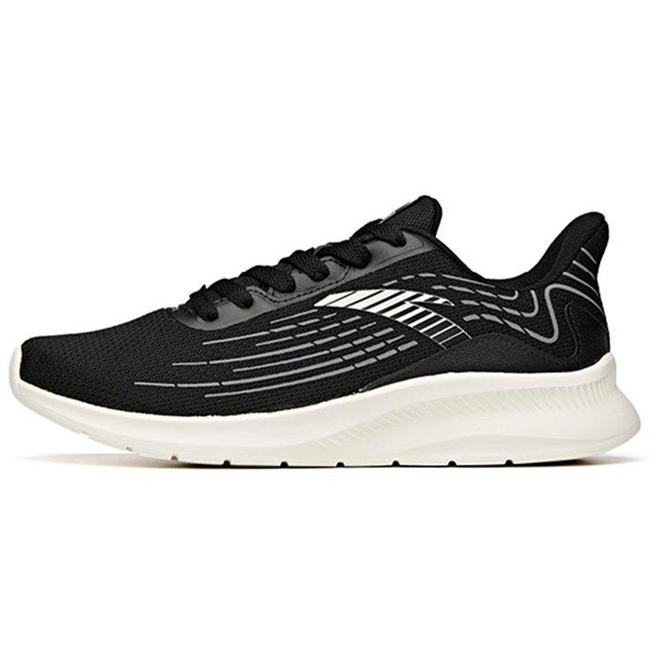 Anta Cushioning Slip Resistant Abrasion Resistant Breathable Lightweight Low top Running Shoes Men's Black Gray White 112115577-1