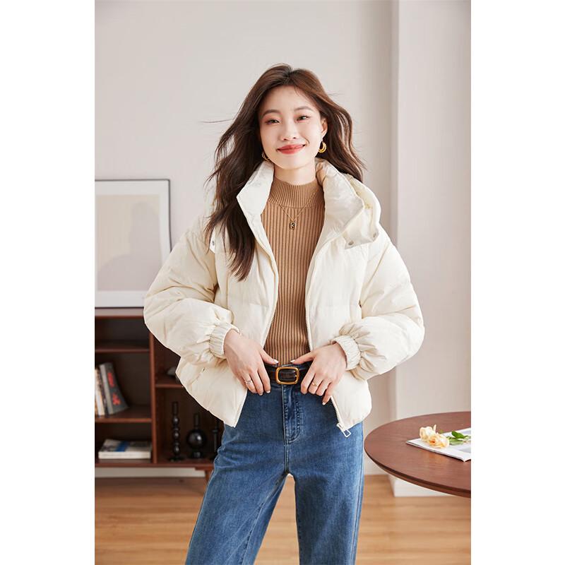 Women's Fashion Hooded Duck Down Short Winter Jacket