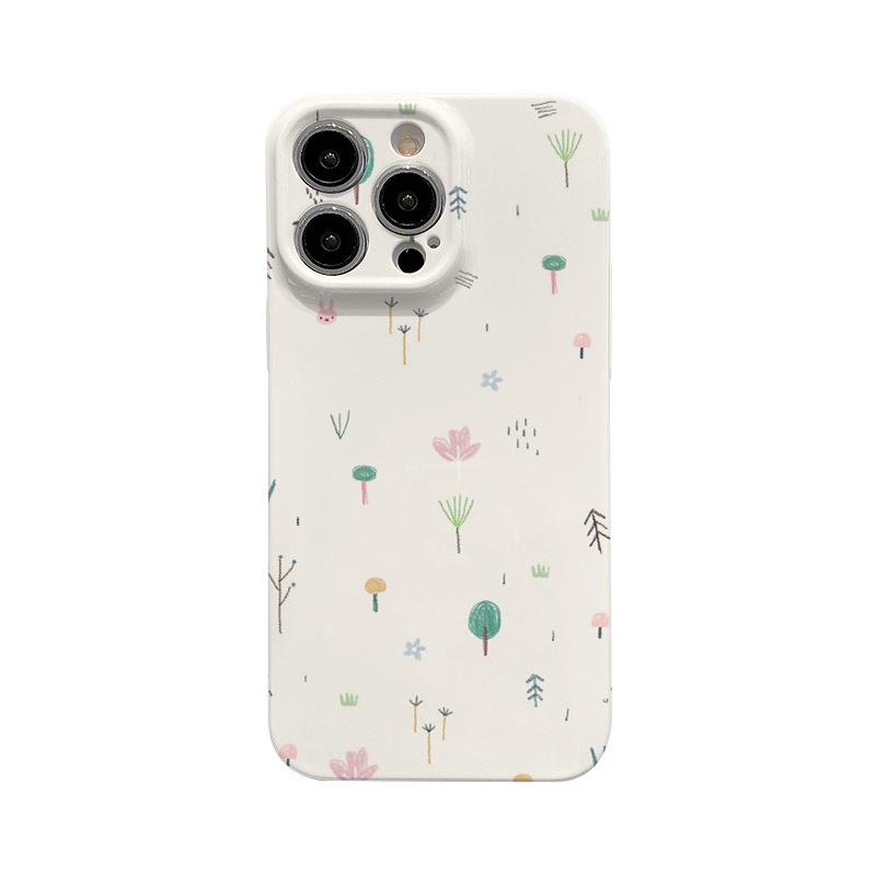 For Apple 16 Mobile Phone Case for IPhone 15 Promax Film 14 Stand 13 Two-in-one 12 Cartoon 11 Illustration