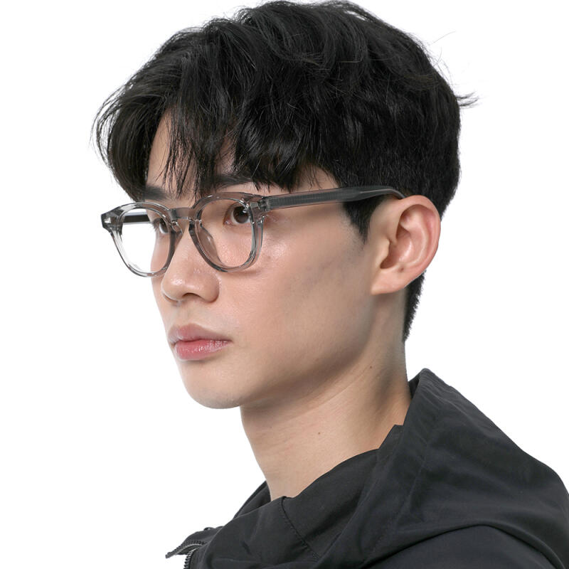 SBKA Ted2-C02 Round Horn-Rimmed Glasses (Blue Light Blocking)