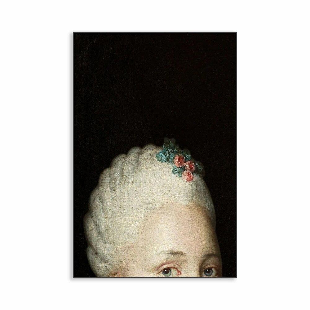 Baroque Woman Portrait Wall Art Poster Altered Art French Oil Painting Prints Rococo Art Canvas Painting Home Living Room Decor