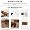 Elegant Brass Key Rack With 6 Metal Rings And Wooden Storage Shelf For Home Use