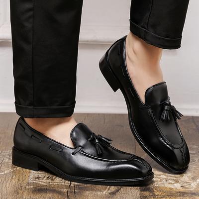 Mode Herren Kleiderschuh Mode Herren Slipper Business Hochzeitsschuh Herren Schwarz Elegant Klassisch Herren Formell Leder Gesellschaftliche Herren Slipper