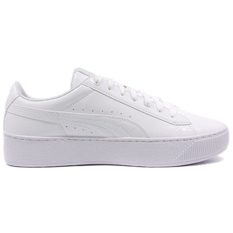 Puma Tênis Vikky Platform V Cano Baixo Tênis Femininos Branco Brilhante 364892-01