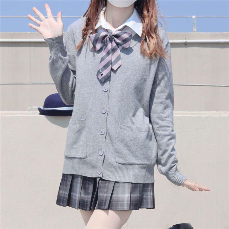 Women's School-Style JK Cardigan: New Design, Loose Fit, Versatile Long-Sleeved Knit Sweater for Students