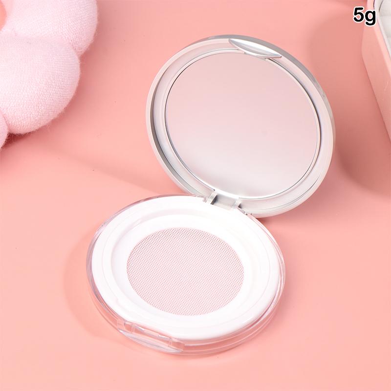 5G Ultra-Thin Mini Elastic Mesh With Mirror Portable Loose Powder Packaging Empty Box Cosmetic Makeup Puff Refillable Pot