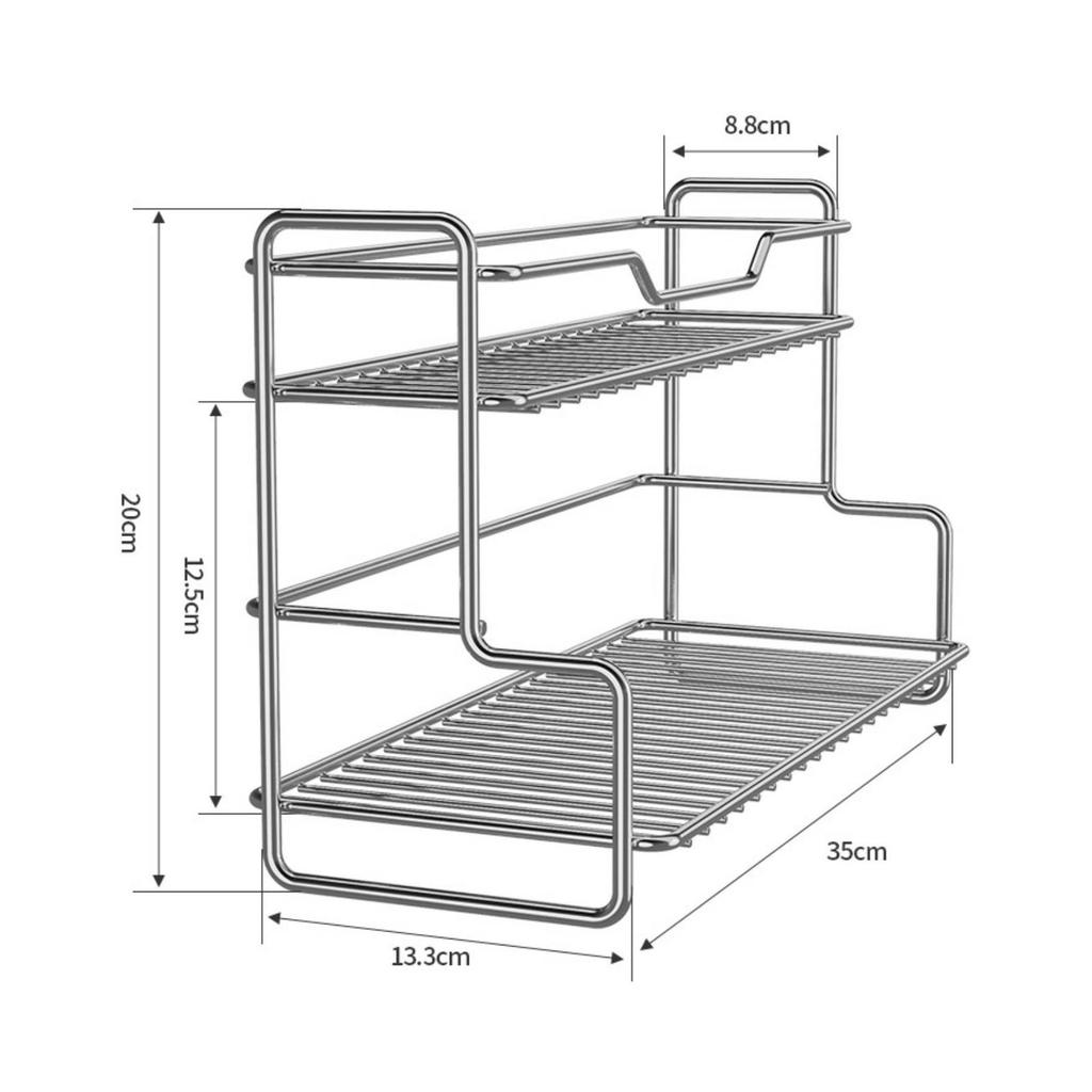 Desktop Storage Rack with Guard Rail Multipurpose Shelf Stable for Desk