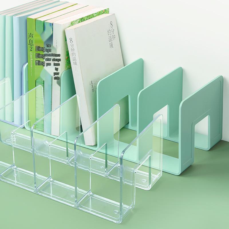 Huajie Acrylic Book Stand & Divider: Desktop Bookshelf & Storage Rack