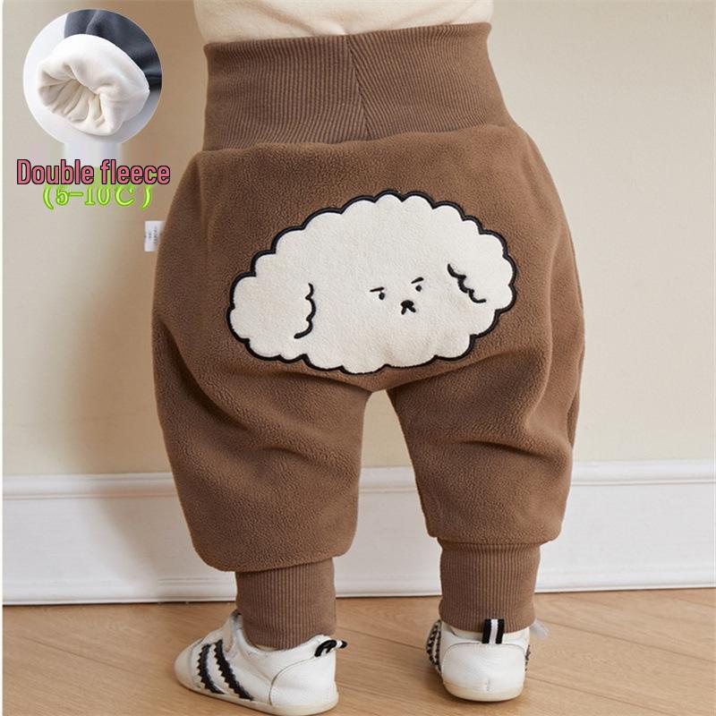 Baby Jungen Winter Fleece Leggings mit hohem Bund und Bauchschutz