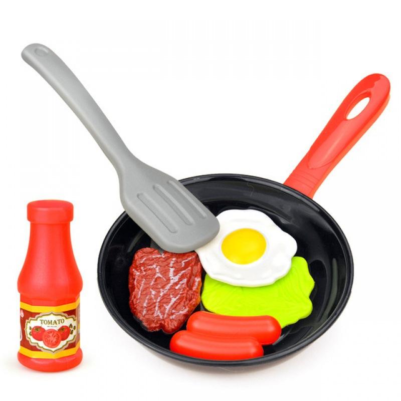 

Play house cooking kitchen utensils toys kitchen simulated stir-frying pan steak food pan toys