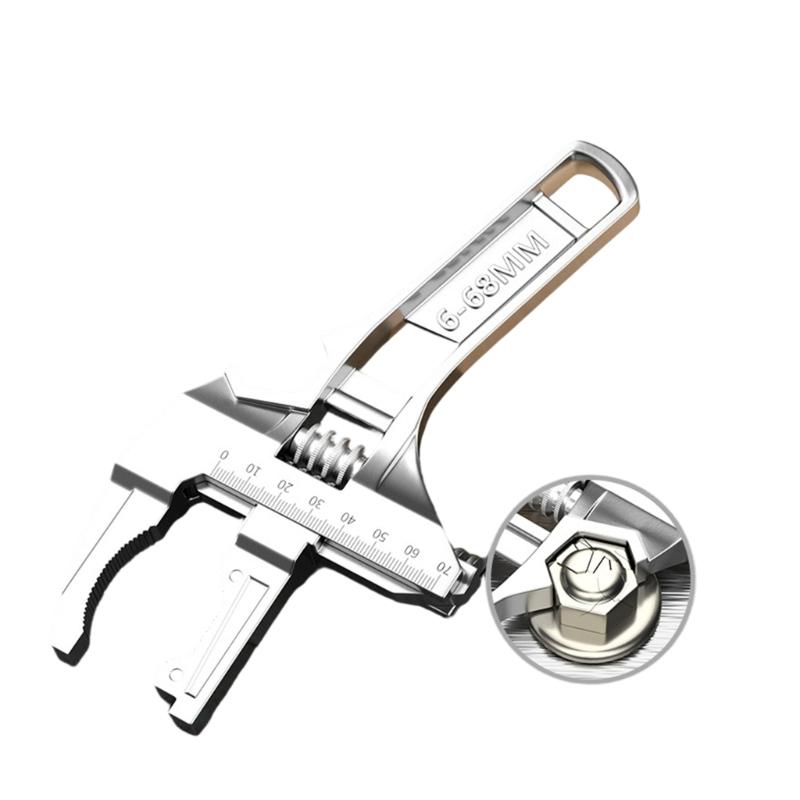 6-68mm Adjustable Double Use Wrench Pipe Wrench for Faucet/Connecting Pipe/Shower Head Hand Tool for Water Pipe