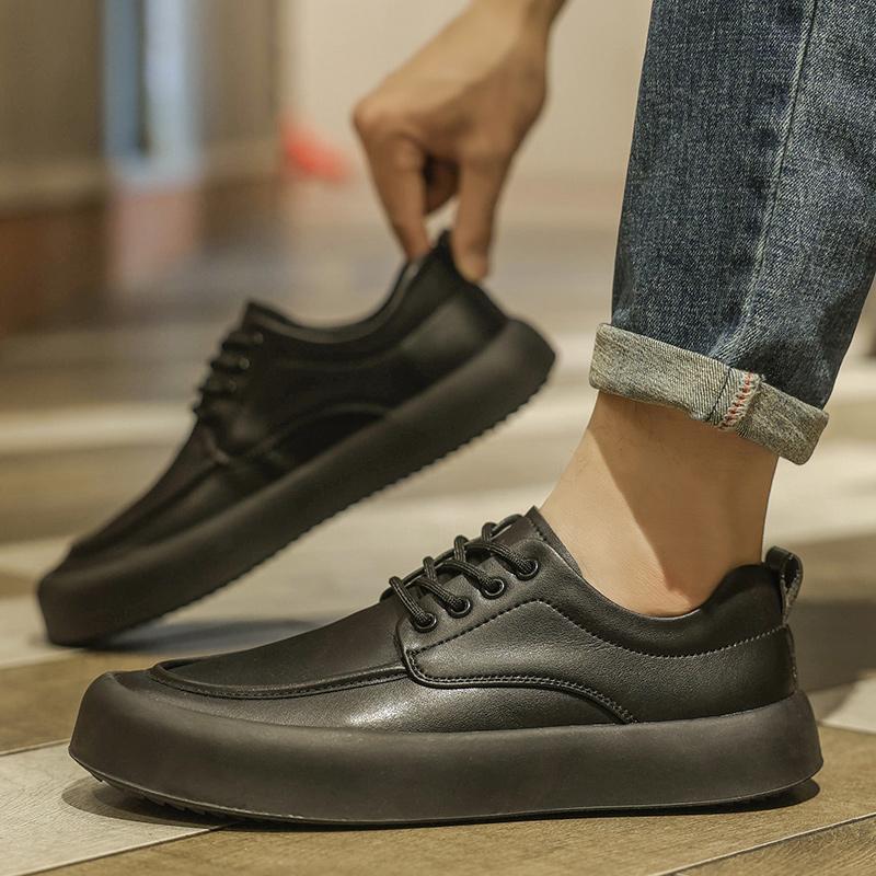 Fashion Men Lace-Up Sneakers Comfortable Vulcanize Shoe Outdoor Men Casual Skate Footwear Brand Male Flats Genuine Leather Fashion Shoes