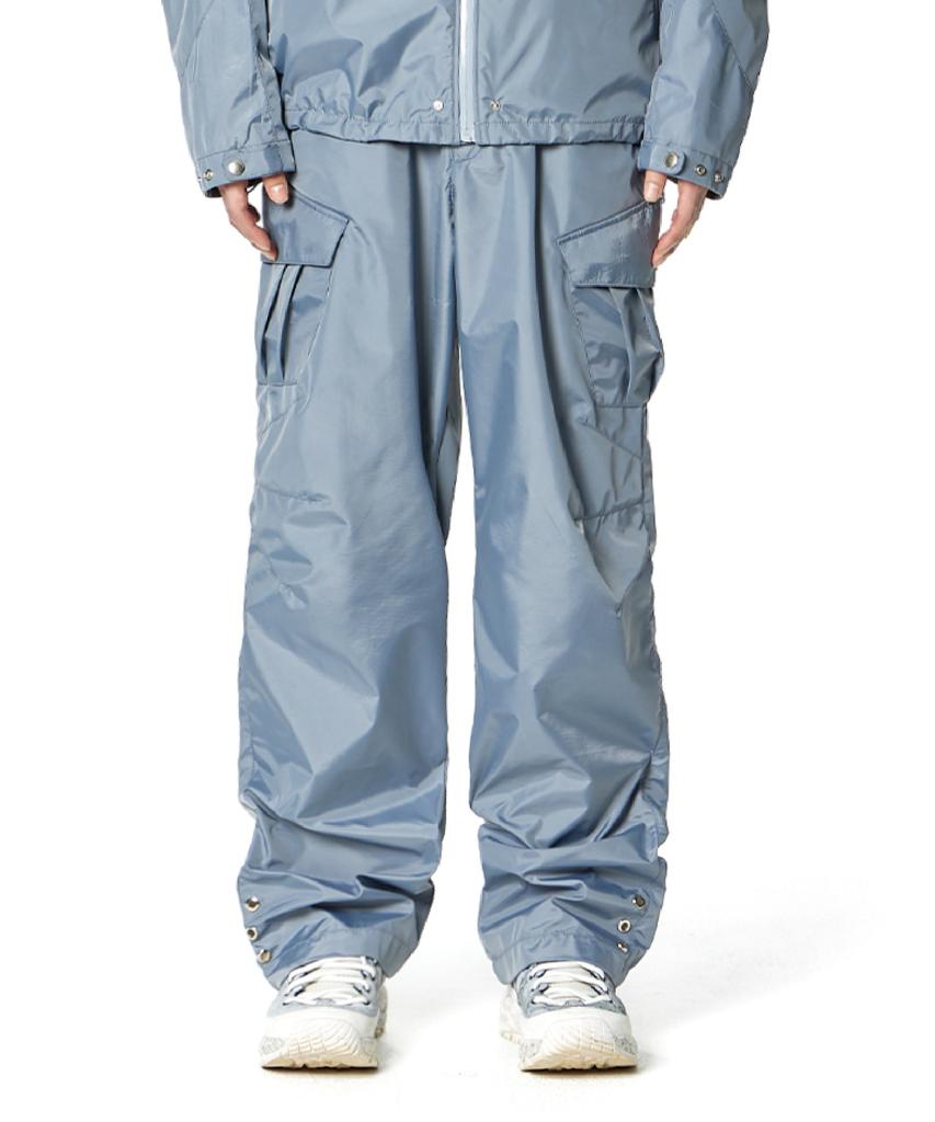 Loghideumatin Oblique Cargo Pants (Blue Gray)