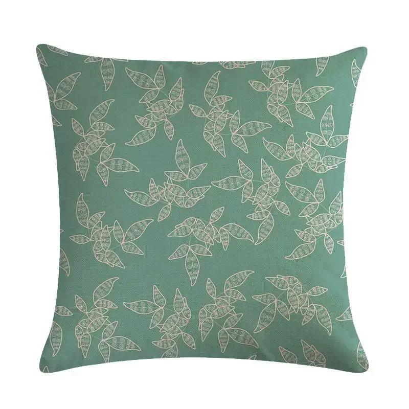 Plant Flowers Bird Linen Pillowcase Furniture Decoration Living Room Bedroom Sofa Car Cushion Pillowcase 45*45Cm