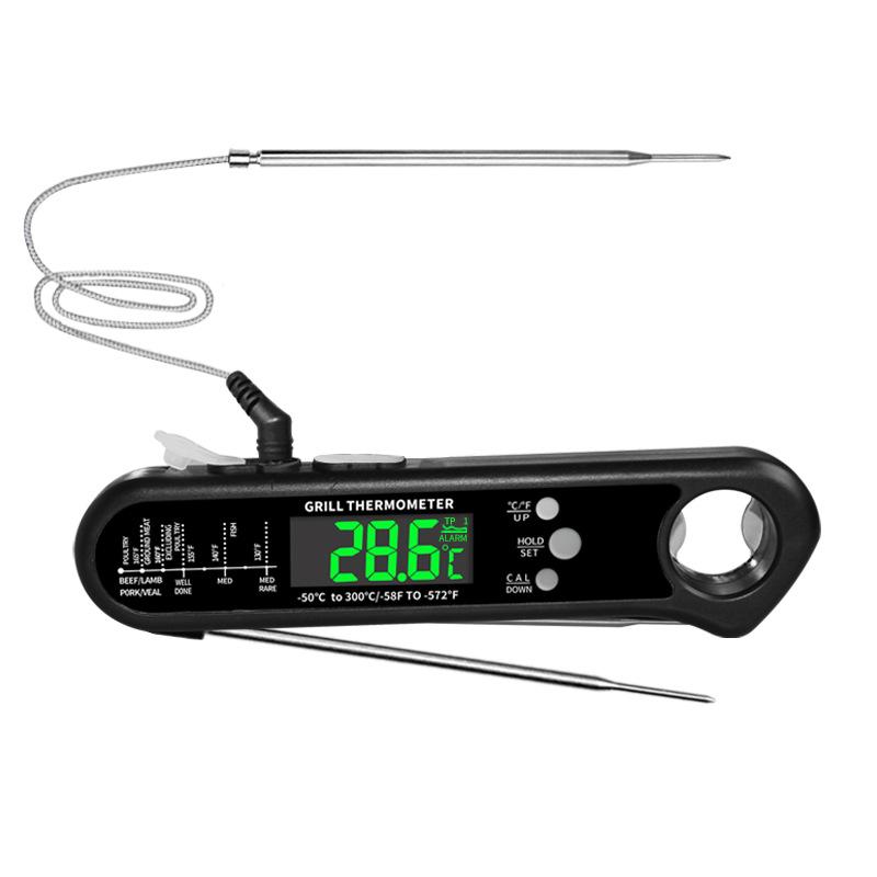 

Складной термометр с двумя щупами для барбекю и духовки