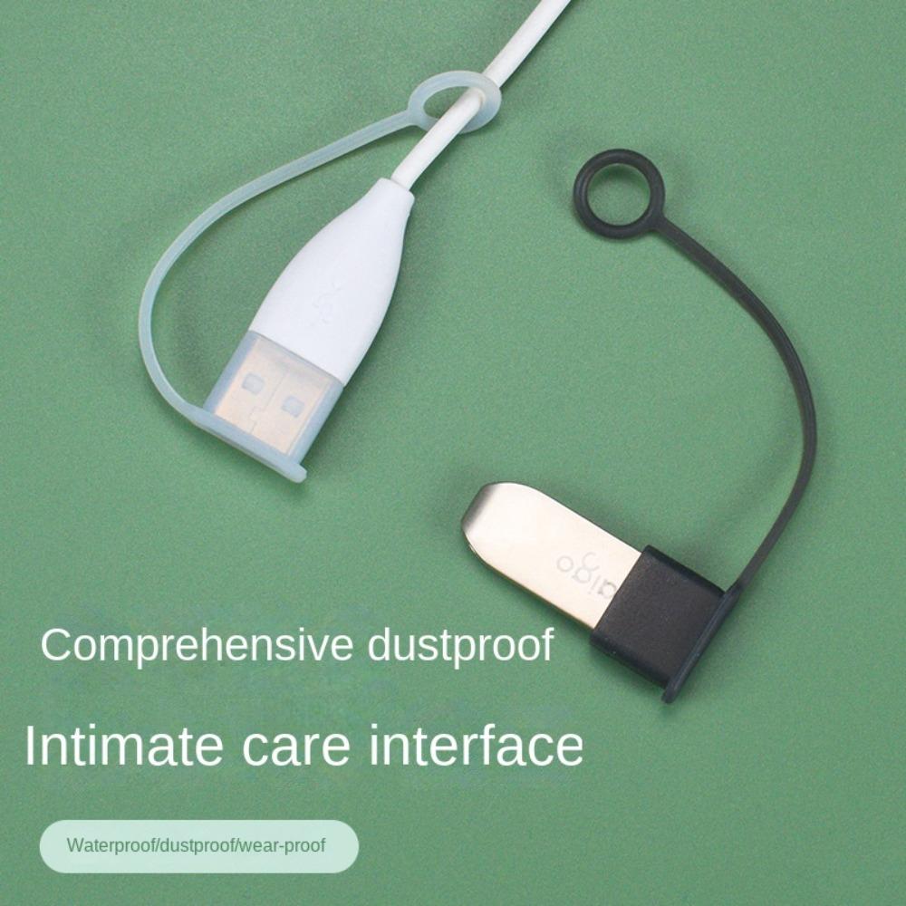 USB Charging Extension Transfer USB Male Dust Cap Universal with Rope Data Line Cable Stopper Covers Silicone Protective Cover