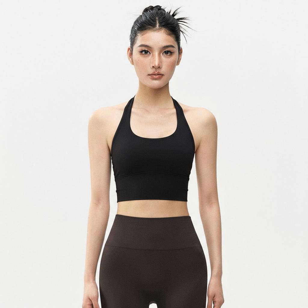 Canotta Sportiva Modellante Collo Nudo da Donna Kink Senza Schiena Tutto-in-Uno Top Fitness Corsa Allenamento Yoga Senza Maniche