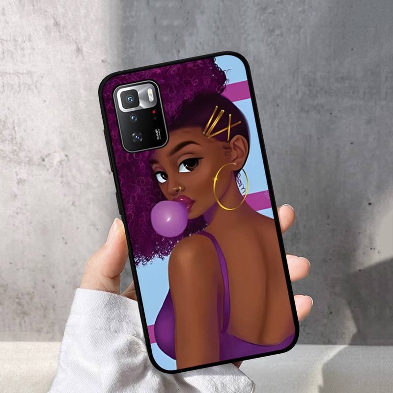 Модный черный чехол для телефона с изображением девушки для Redmi Note 10 9 8 6 Pro 8T 5A 4X X 5 Plus 7 7A 9A K20