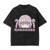 Hot Sale Call of The Night Nazuna Graphic Print Retro Washed TShirts Mens Women Crewneck Cotton Tees Streetwear Oversized Tops