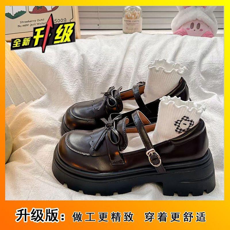 Japanese college style Mary Jane single shoes, autumn and winter 2025 new thick-soled thick-heeled bow JK small leather shoes women
