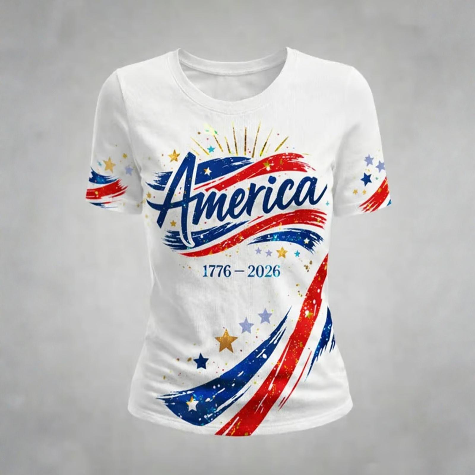 

Женская повседневная и модная футболка с коротким рукавом и принтом, топ M