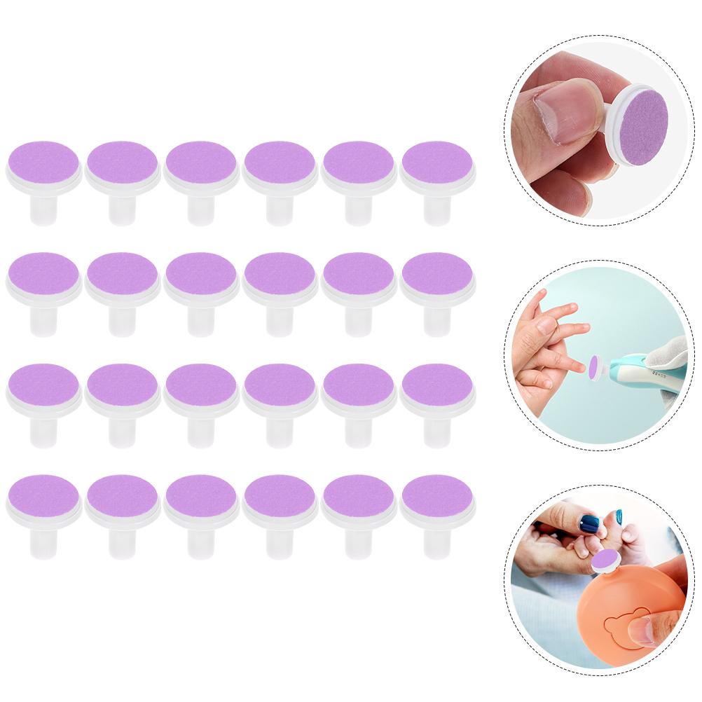 24 Stuks Baby Nagelslijpkoppen Elektrische Nagelknipper Vervangende Pads Voor Peuter Nagelknipper Accessoires Schuurpapier Slijpen