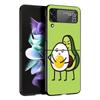 Cute Avocado Baby Yoga Phone Case For Samsung Z Flip3 Flip4 Flip5 Shell For Z Flip 3 Flip 5 4 5G Black Hard Folding Back Cover