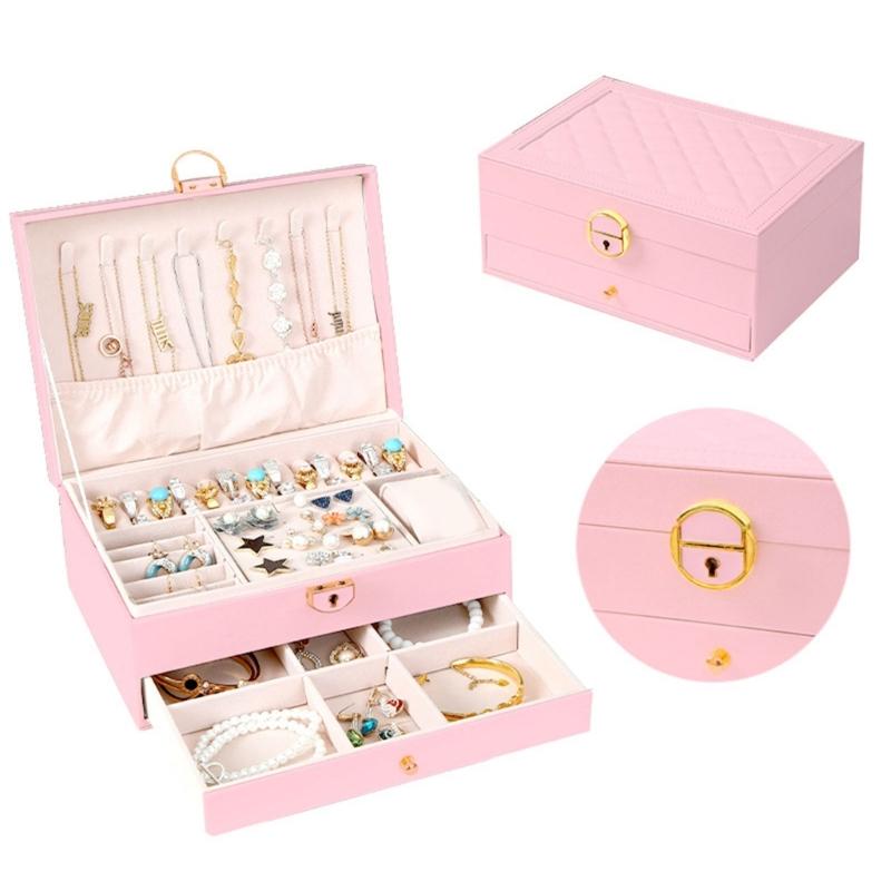 Elegant Jewelry Holder Spacious Multi Tiered Necklace and Earring Organizer with Compartments Jewellery Stoarge Box