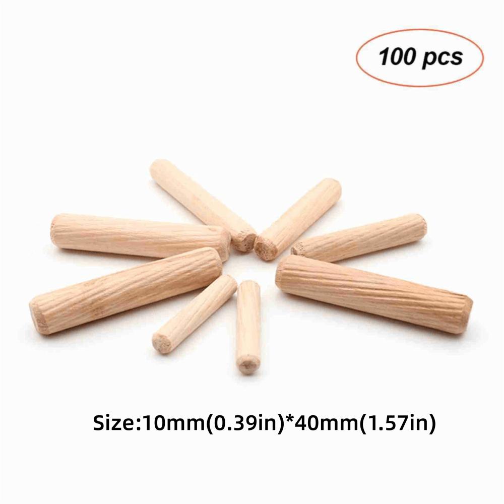 100 sztuk Kołki drewniane twarde Rowkowane Rowkowane kołki drewniane Kołki drewniane Rzemiosło stolarskie