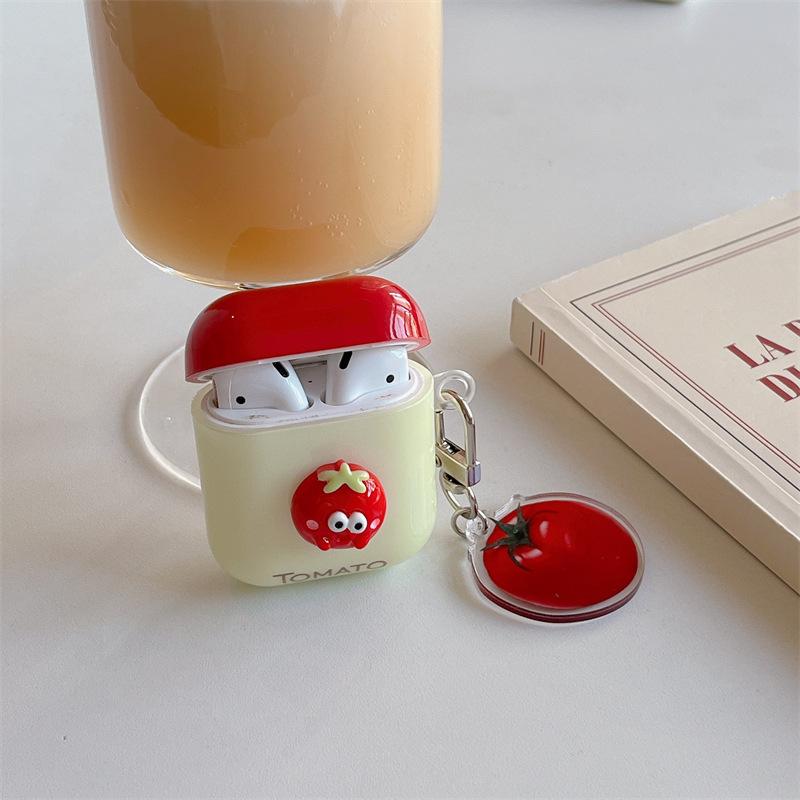 Stereoscopic Tomato Expression for AirPods 1 Generation Protective Case Cute 1st Generation Pro1 Apple Bluetooth Headset Case
