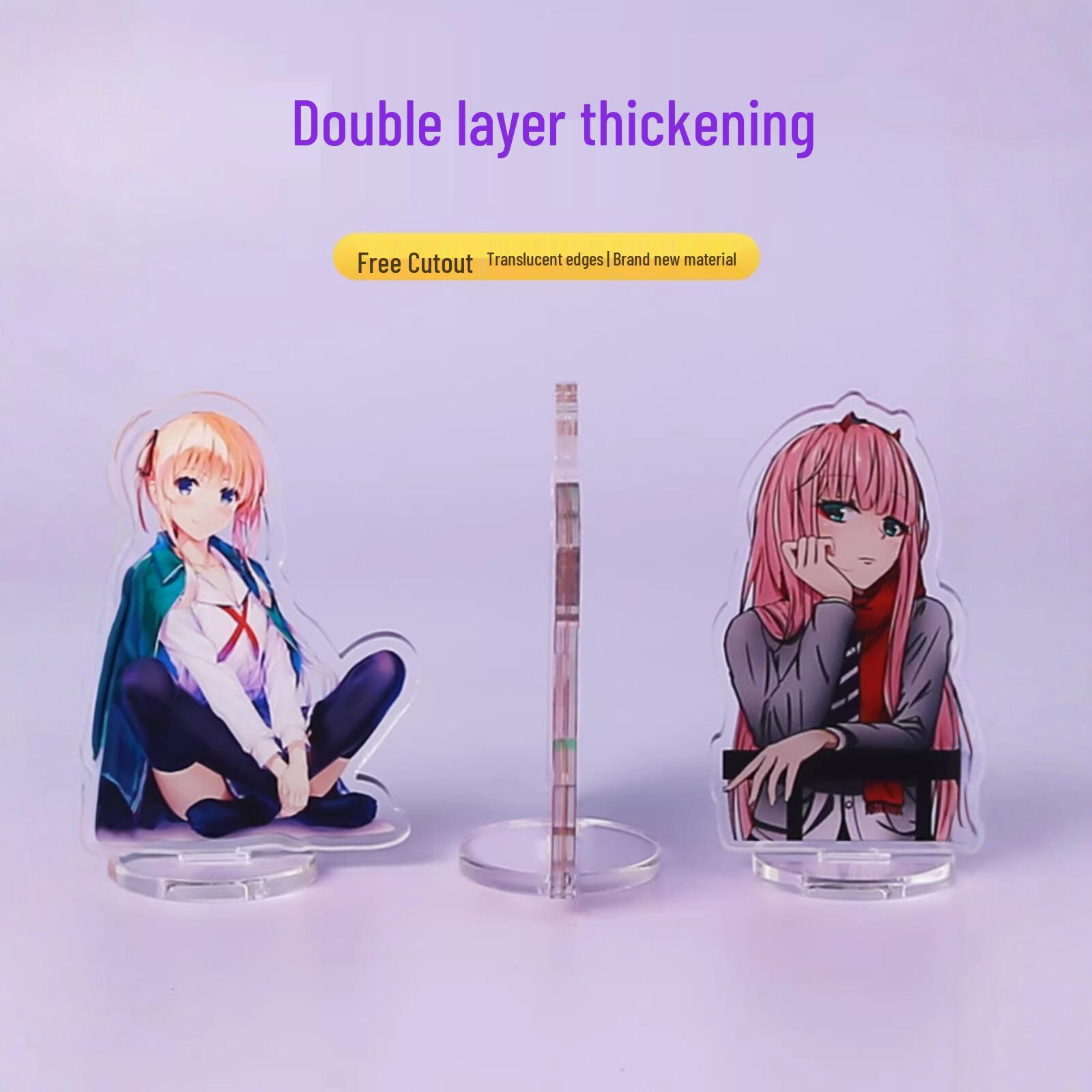 

Double Layer Custom Acrylic Anime Standee Keychain with DIY Picture Wobbly Toy Desktop Ornament Custom Size - Contact Customer Service for Quote