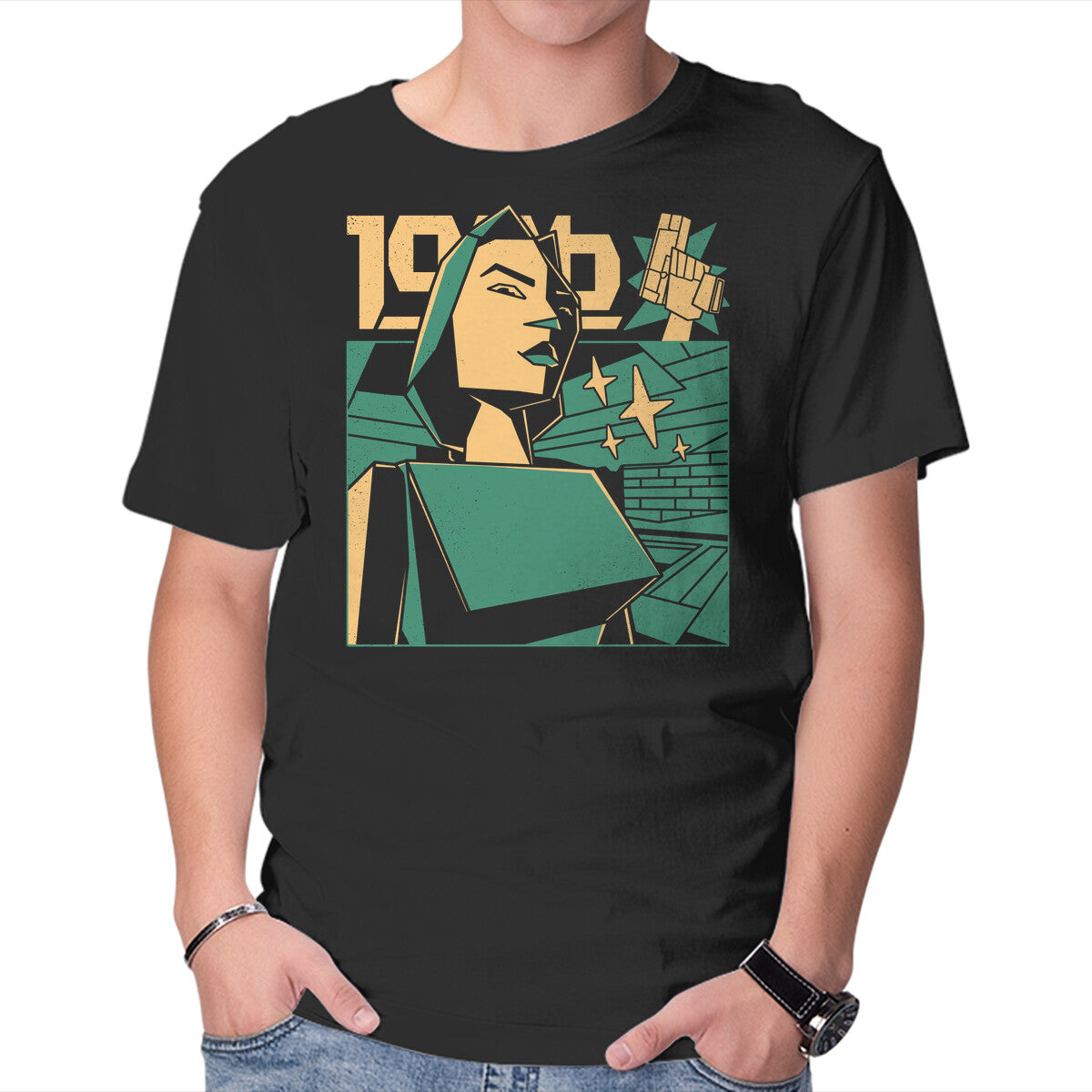 Unisex Crew Neck T-Shirt Polygonal Archeologist Graphic Short Sleeve Casual Tee XXXL