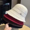 Korean Style Irregular Knitted Fisherman Hat for Women New Autumn and Winter Large Head Circumference Plush Warm Hat Basin Hat Trendy