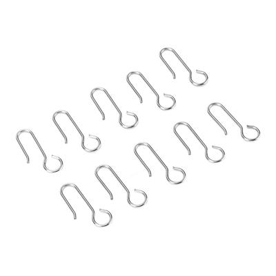 100Pcs Silver Curtain Hooks Galvanized Steel Metal Curtain Hooks Small Size Hanging Hooks  Dormitory
