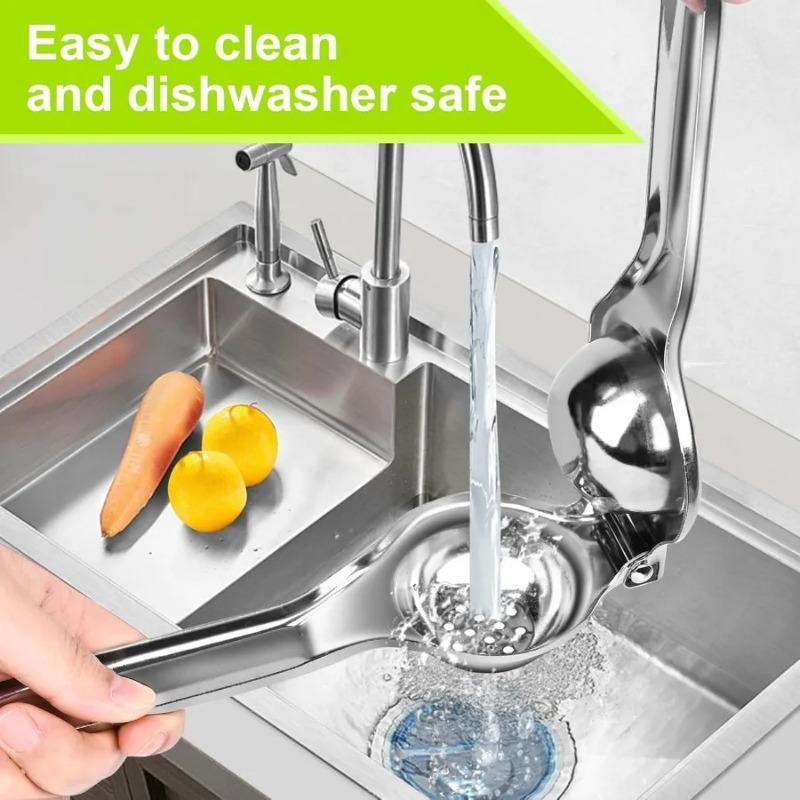 Professional Manual Citrus Juicer - Heavy-Gauge Anti-Rust Stainless Steel, Ergonomic Lemon Lime Squeezer for Kitchen & Bar