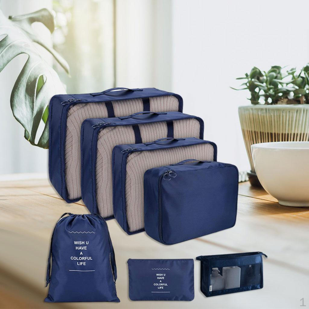 8 Pieces Portable Packing Cubes Clothes Sorting Bag Cosmetics Travel Organizers